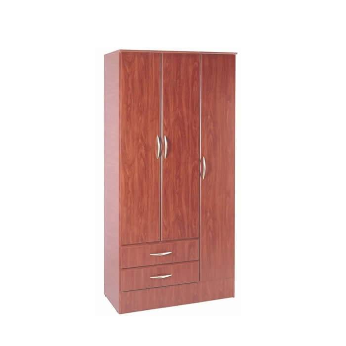 Placard Platinum 185X092X048 3 Puertas 2 Cajones Cedro