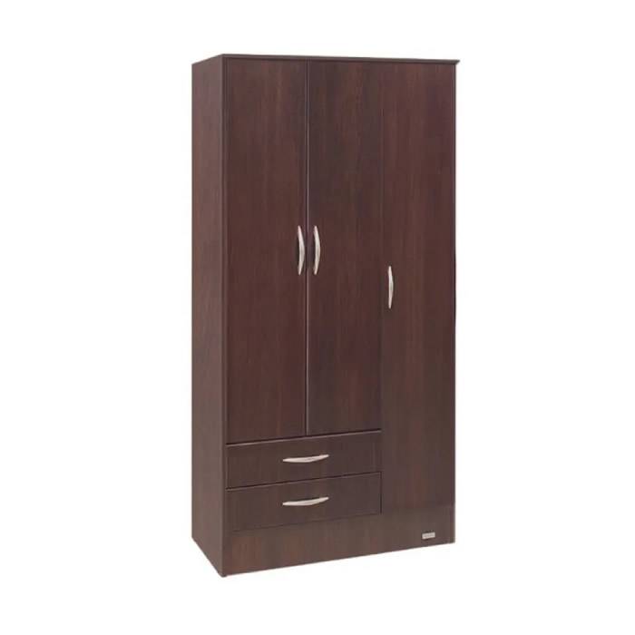 Placard Platinum 185X092X048 3 Puertas 2 Cajones 913 Tabaco
