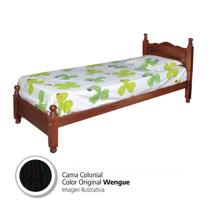 Cama Madera  Barulich Colonial 1Plaza 101 Wengue