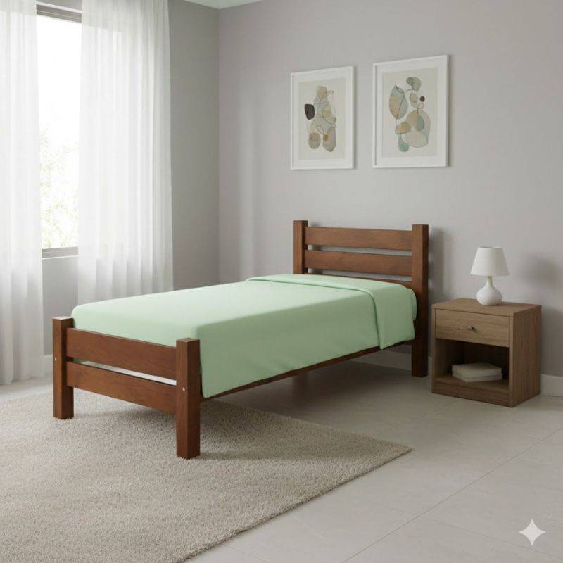 Cama Madera Barulich Ragnar 1Plaza 542 Cedro