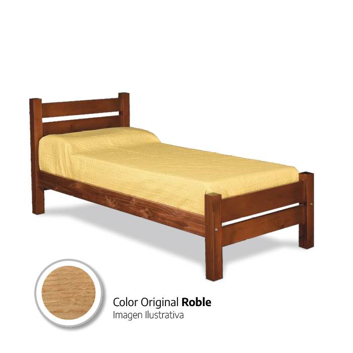 Cama Madera Barulich Ragnar 1Plaza 542 Roble