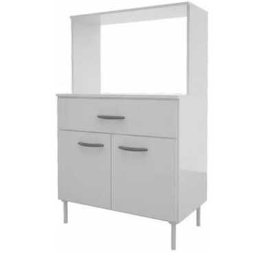 Mueble P/Microondas Delos  Dl630 Br 129X080X45 2 Puertas/1Caj S/Bacha Blanco