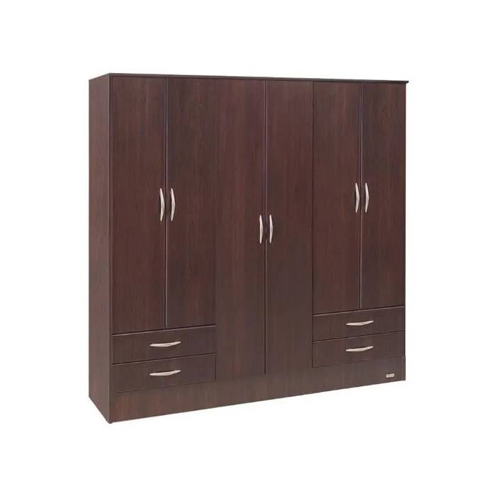 Placard Platinum 185X182X048 6 Puertas 4 Cajones 916 Tabaco