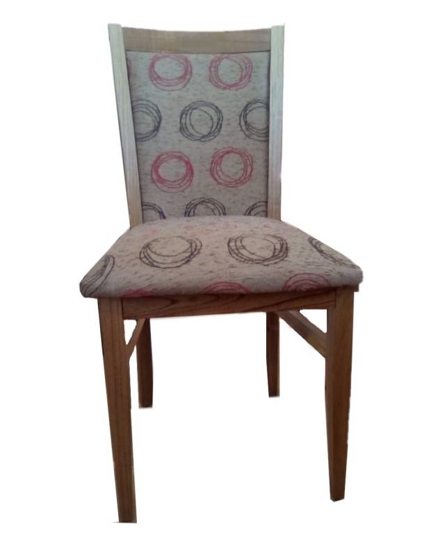 Silla De Madera Genoud Camila Tapizado En Jackard Roble