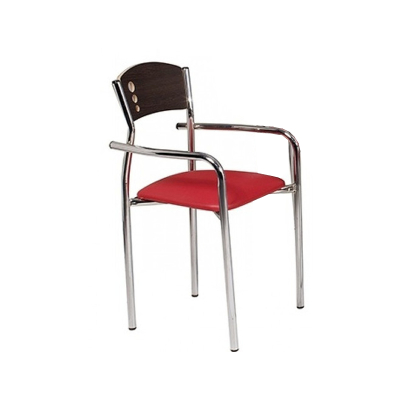 Silla Caño Silcar S24 Tapiz/Rojo C/Cromado