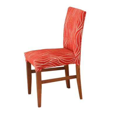 Silla De Madera Oriental Con Asiento Y Respaldo Tapizado. Tinte Color Caoba.