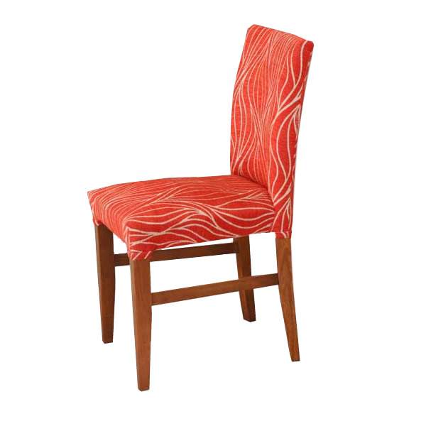 Silla De Madera Oriental Con Asiento Y Respaldo Tapizado. Tinte Color Caoba.