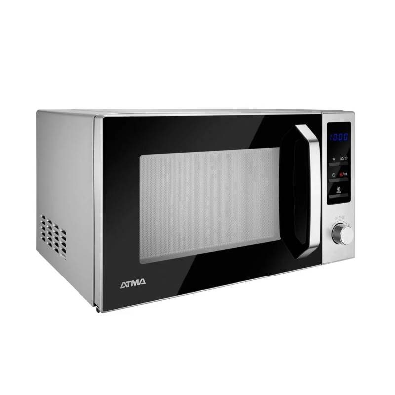 Microondas Atma Md1823Gn 23 Litros, 800W, Panel Digital, Grill 1000W, 8 Programas, Frente De Acero Inoxidable