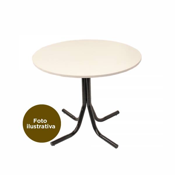 Mesa Caño Silcar Redonda 1.00 Ptas 1 1/2  Mod.mr1 - Caño Alumunio - Tapa Cedro (Melo)