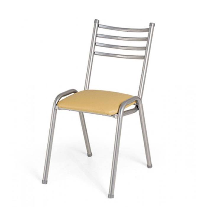 Silla Caño Silcar Mi10 Tapiz. Ecocuero  - Caño Aluminio