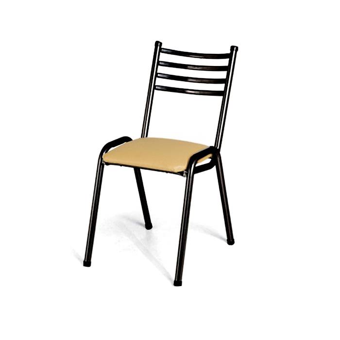 Silla Caño Silcar Mi10 Tapiz. Ecocuero  - Caño Negro