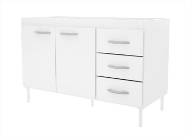 Bajo Mes Delos 140 Dl614 2Ptas/3Caj Blanco