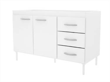 Bajo Mes Delos 140 Dl614 2Ptas/3Caj Blanco