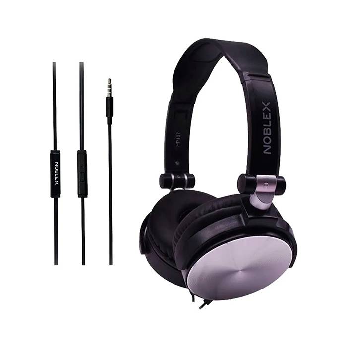 Auricular Noblex Hp107Bs Negro Y Gris Microf. Incorp. Para Manos Libres Close Type