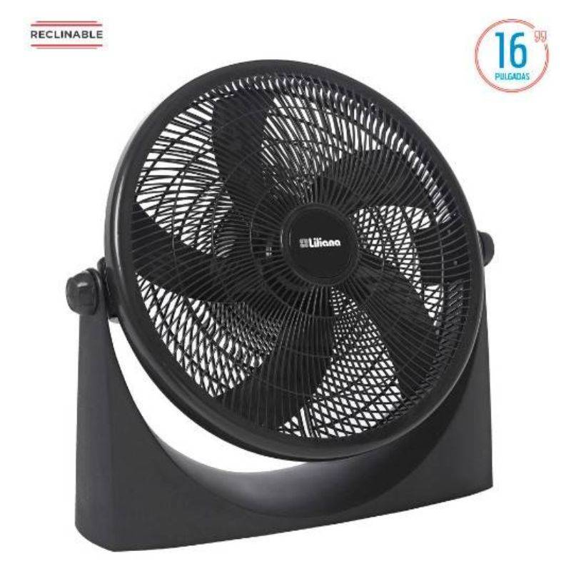 Ventilador Turbo Liliana 16 Vtf16P Reclinable/5 Aspas Negras/3 Vel/Piso Y Pared/65W