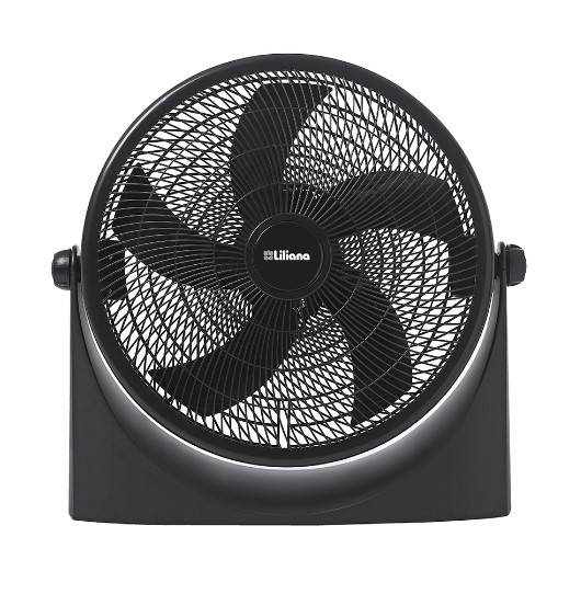 Ventilador Turbo Liliana 20 Vtf20P Reclinable/5 Aspas Negras/3 Vel/Piso Y Pared/90W