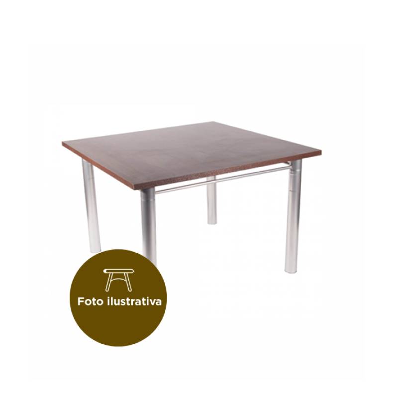 Mesa Caño Silcar 1.50 X 0.80 Ptas 3 Mod.m4 - Caño Negro - Tapa Cedro