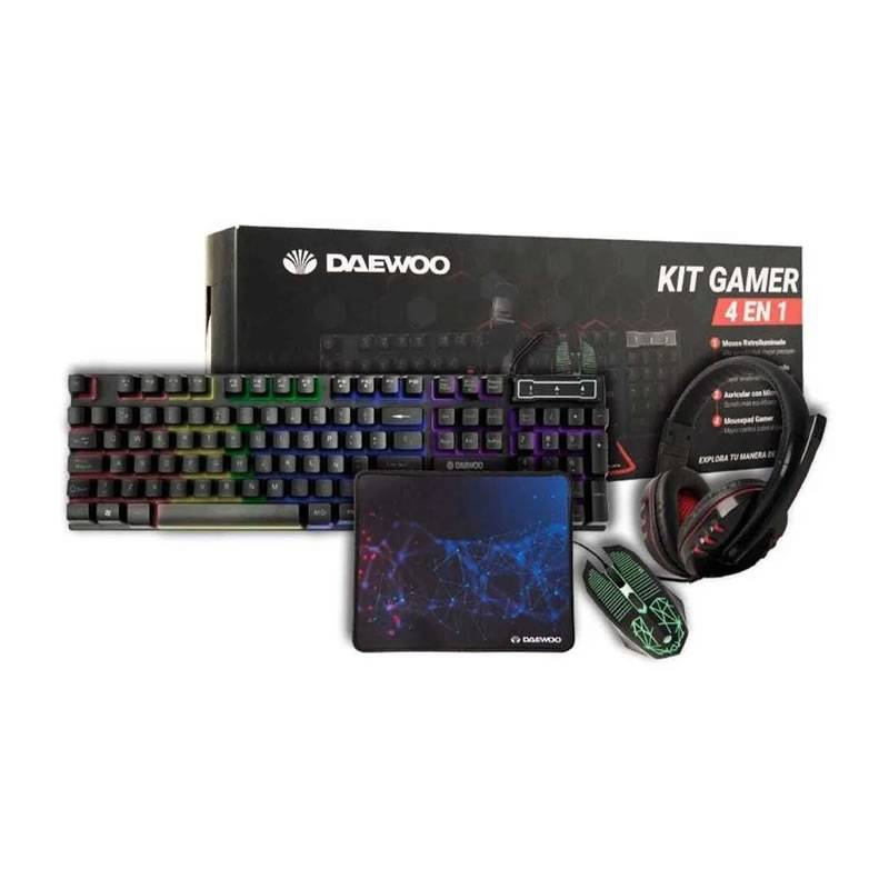 Kit Gamer Daewoo Dw-gm4001 4 En 1 Auric+teclado+mouse+mouse Pad