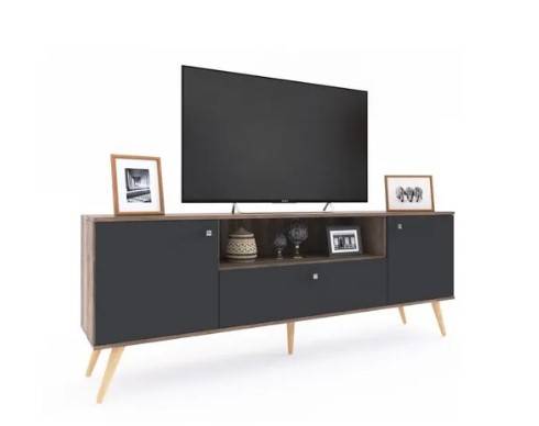 Rack Delos Mod. 882  0.66 X 1,80 X 0.35 3 Puertas Color  Ngs Nebra/Gris/Som