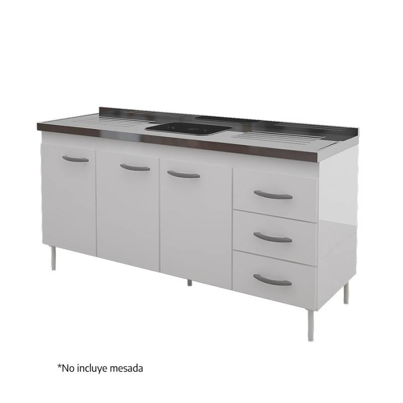 Bajo Mes Delos 160 Dl606 3 Ptas/ 3 Caj Blanco