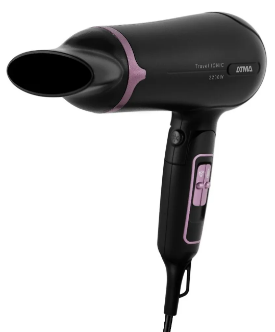 Secador Pelo Atma Sp8935P 2200W Tecn Ionica/2 Veloc/3 Niveles De Temp/Aire Frio/Boquilla/Plegable