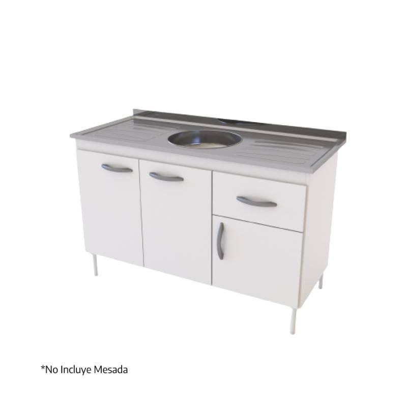 Bajo Mes Delos 120 Dl602Br 3Ptas/1Caj Blanco