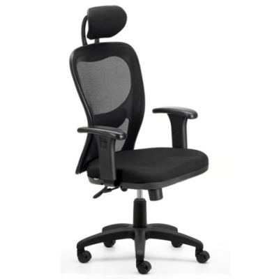 Silla Ofi Portantino Citiz C/Cabezal C/Negro C/Apoya Br100 Y Base Pvc Negro