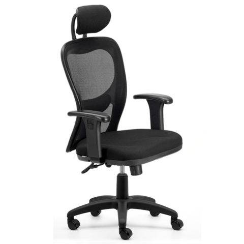 Silla Ofi Portantino Citiz C/Cabezal C/Negro C/Apoya Br100 Y Base Pvc Negro