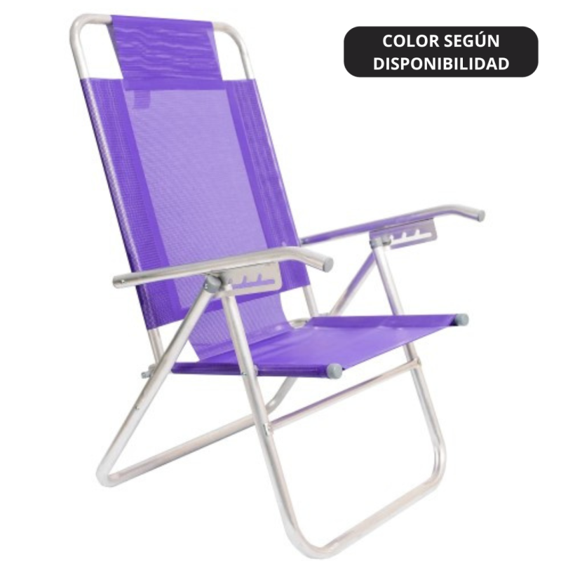 Reposera Descansar Plegable Playera Alta  Aluminio 1 5 Posic. Art.80017