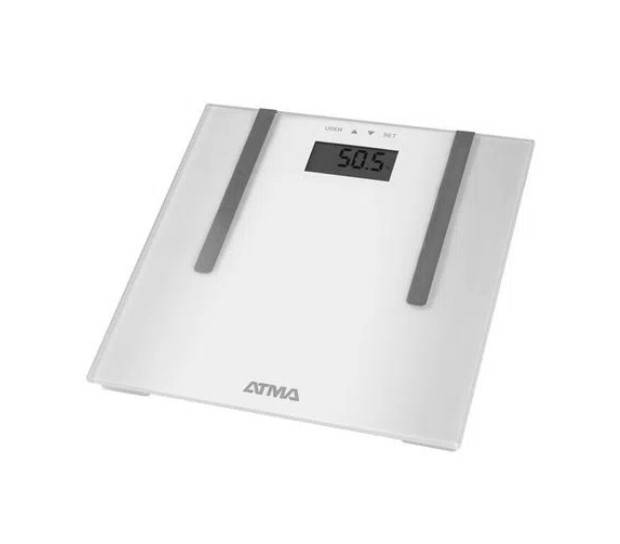 Balanza Baño Atma Ba7604Pi Con Vidrio Templado Y Medidor De Grasa Corporal