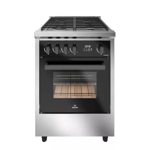 Cocina Morelli Prego 600 4H Pta.vidrio  60X62X85 Inox Cod. 181597