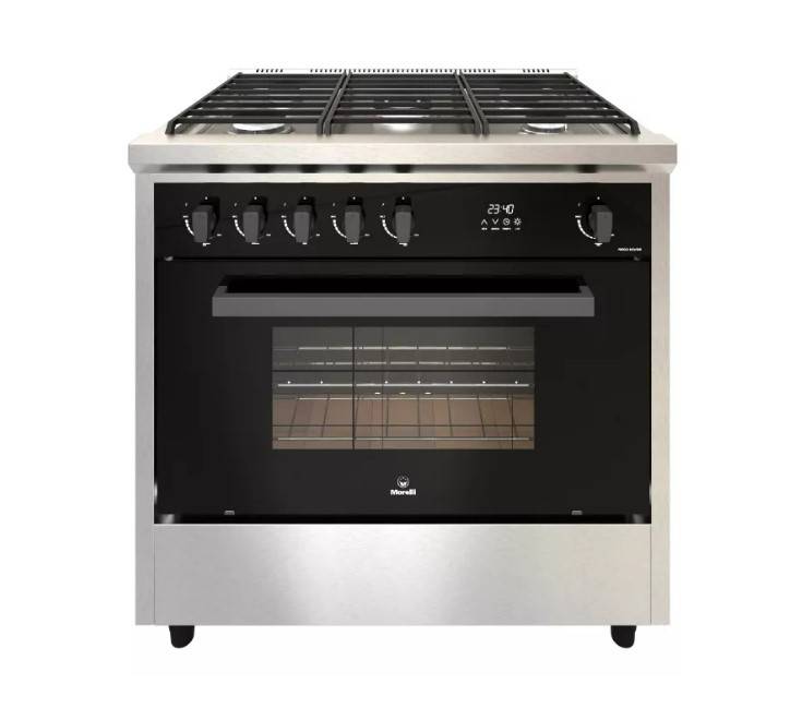 Cocina Morelli Prego 900 5H Pta.vidrio  87X62X85 Inox Cod.181596