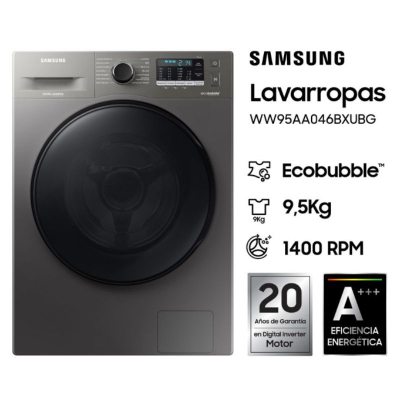 Lavarropa Samsung  Saww95Aa046Bxubg C/Fron 9,5 Kg 1400Rpm Inox Inverter