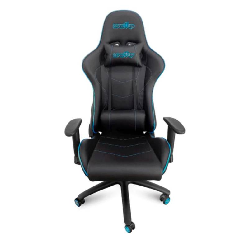 Silla Gamer Level Up Ares Pro 2 Azul/Negro Max 90Kg Apoya Brazos Regulables Y Girat