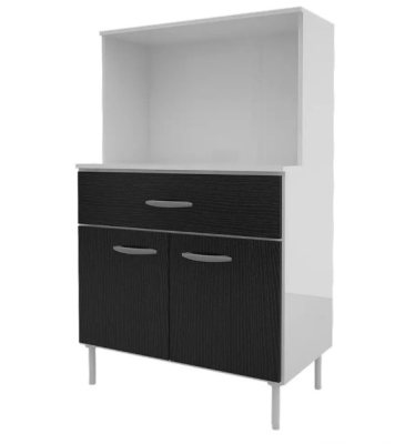 Mueble P/Microondas Delos  Dl630/6Bfn 129X080X45 2 Puertas/1Caj  Blanco/Fresno Negro