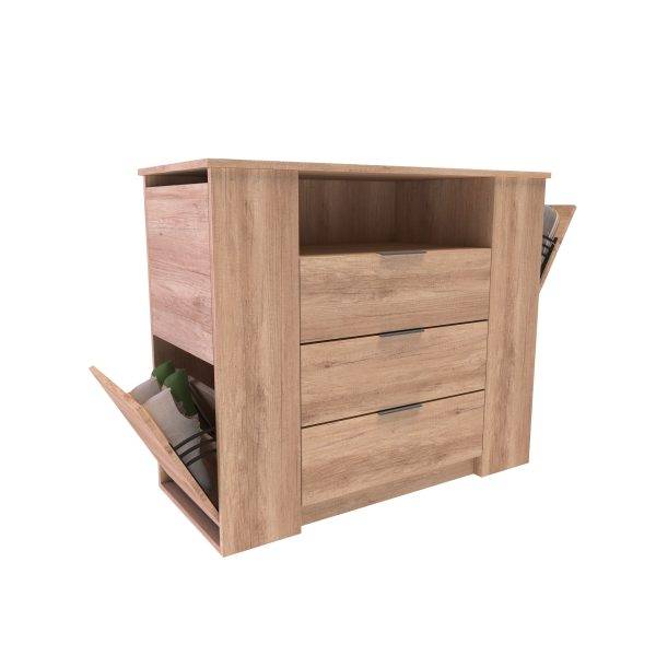 Comoda Delos Dld04 Rdg 3 Caj + Zapatera