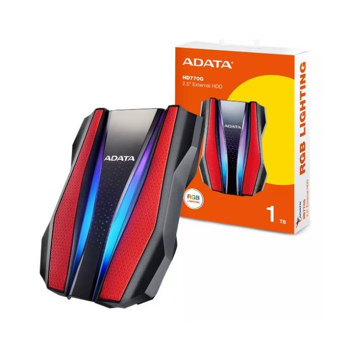 Disco Rigido Adata Hd770G 1Tb Red Rgb Externo (Ahd7770G-1Tu32G1-Crd) Gnu