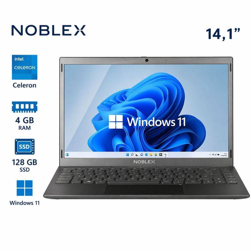Notebook Noblex N14X1010 Celeron N4020C/128Gb Ssd/4Gb/Wifi/Webcam 14.1W11