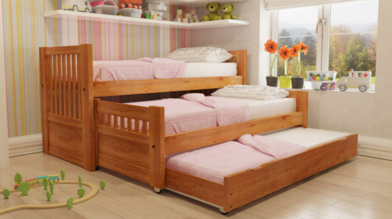 Cama Triple Inmacol Mod. Medit  Color Miel Cod.109