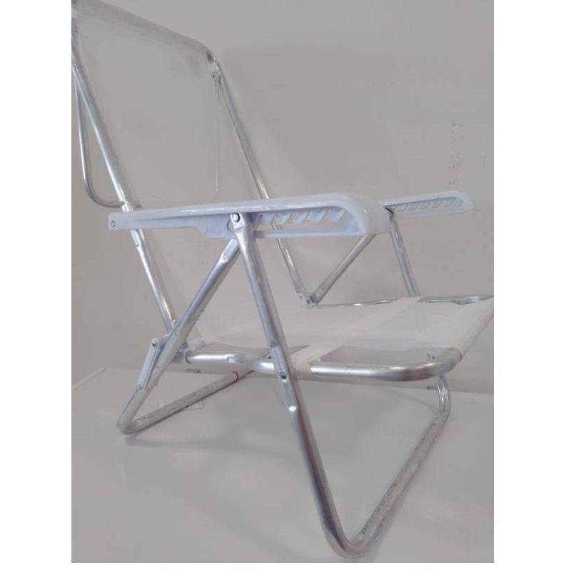 Reposera Mor Plegable Aluminio 8 Posic. Art.2269 Color Blanca