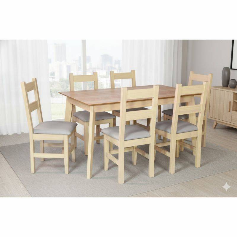 Jgo Com Mad Barulich Modelo N212  Mesa + 6 Sillas Color Arena