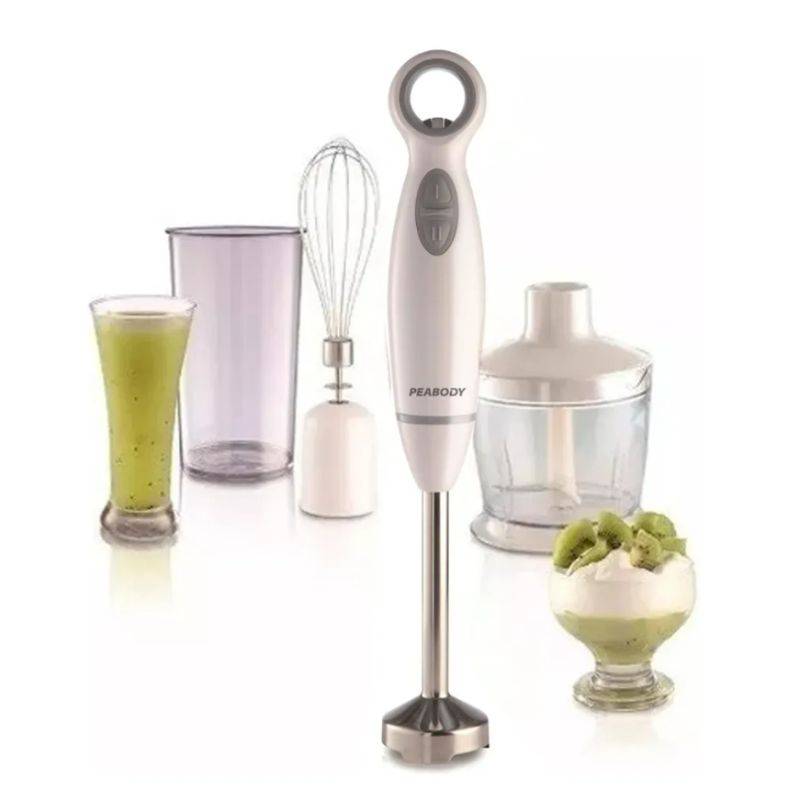 Mixer Peabody Pe-Lm323B Reg. Veloc.elec/Varilla Acero Inox/Acc.batidor/Acc.picador/Color Blanco/600W