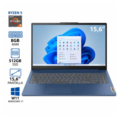 Notebook Lenovo Ideapad Slim 3 15Amn8 R5 8Gb/Ssd 512Gb/Wifi/15.6