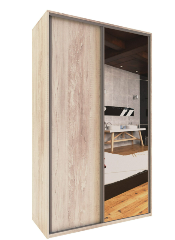 Placard Delos Mod. Dle362Pc   2 Ptas/ Corred. C/Espejo Color Pc. Pino Casia