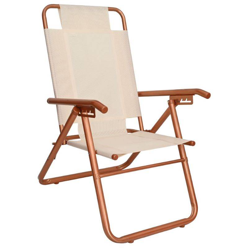 Reposera Descansar Plegable  Aluminio Pintado Cobre 11/4 5 Posic. Art.80041