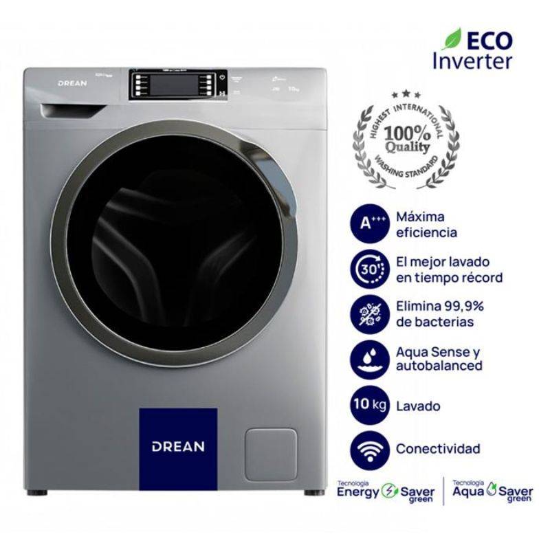 Lavarropa  Drean Lfdr1012Tg 10Kg 1200Rpm Gris