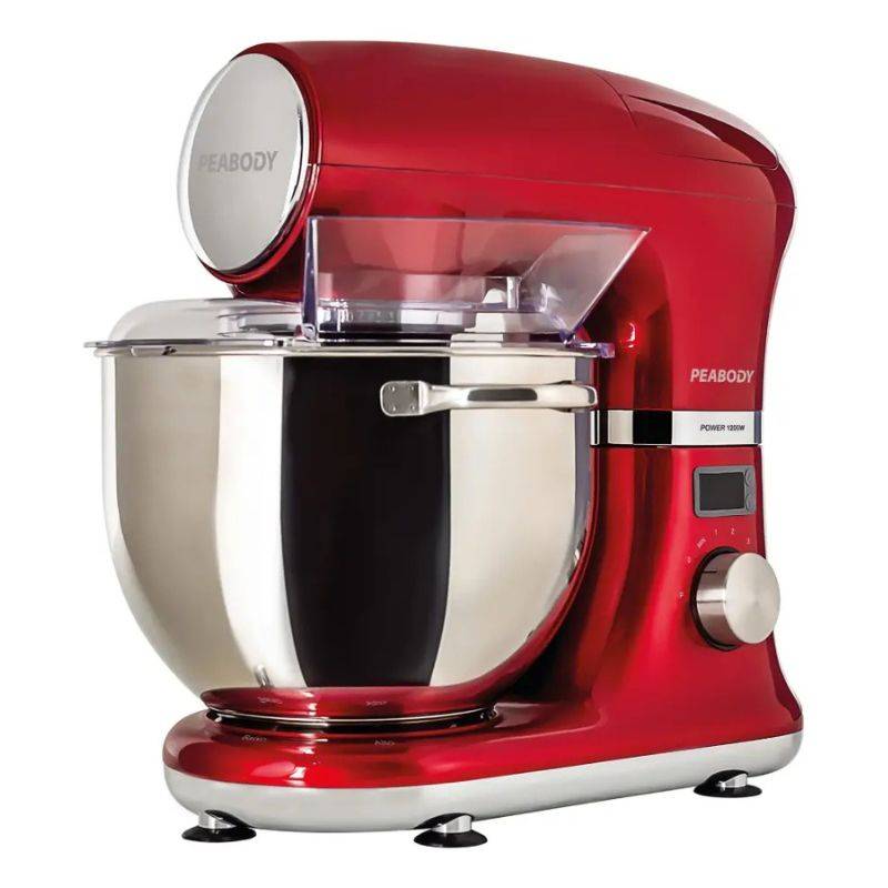 Batidora Peabody Pe-Bm120R Planetaria 9 Niveles De Potencia/Bowl 5.5 Lts Acero/1200W Roja