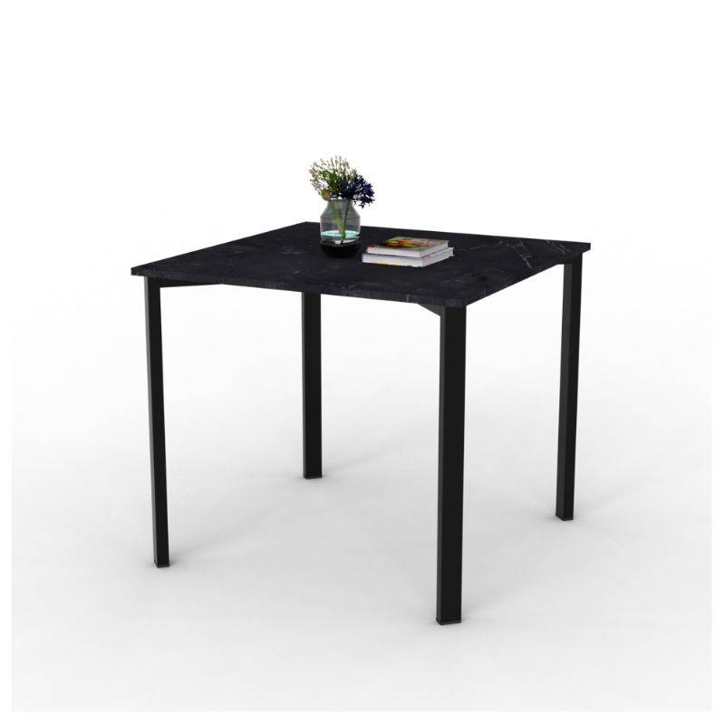 Mesa Caño Dielfe Mod. Milano 0.85 X 0.85 Caño Negro Tapa Gris
