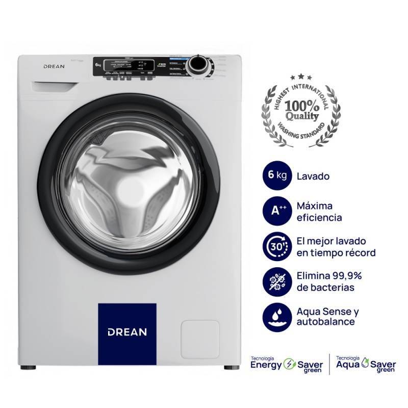 Lavarropa Drean Lcfdr0610Lbo  6 Kgs C/Frontal 1000Rpm Color Blanco