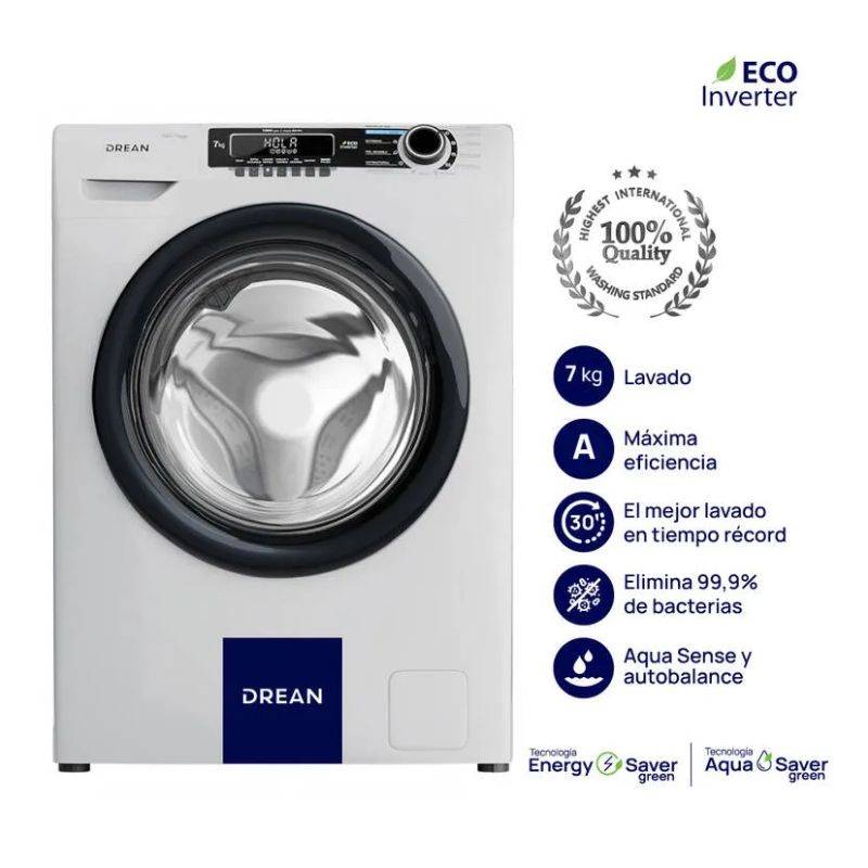 Lavarropa Drean Lcfdr0710Sb0  7Kgs C/Frontal 1000Rpm